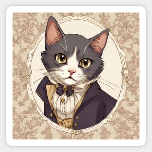 Regency Era Cat Portrait Sticker